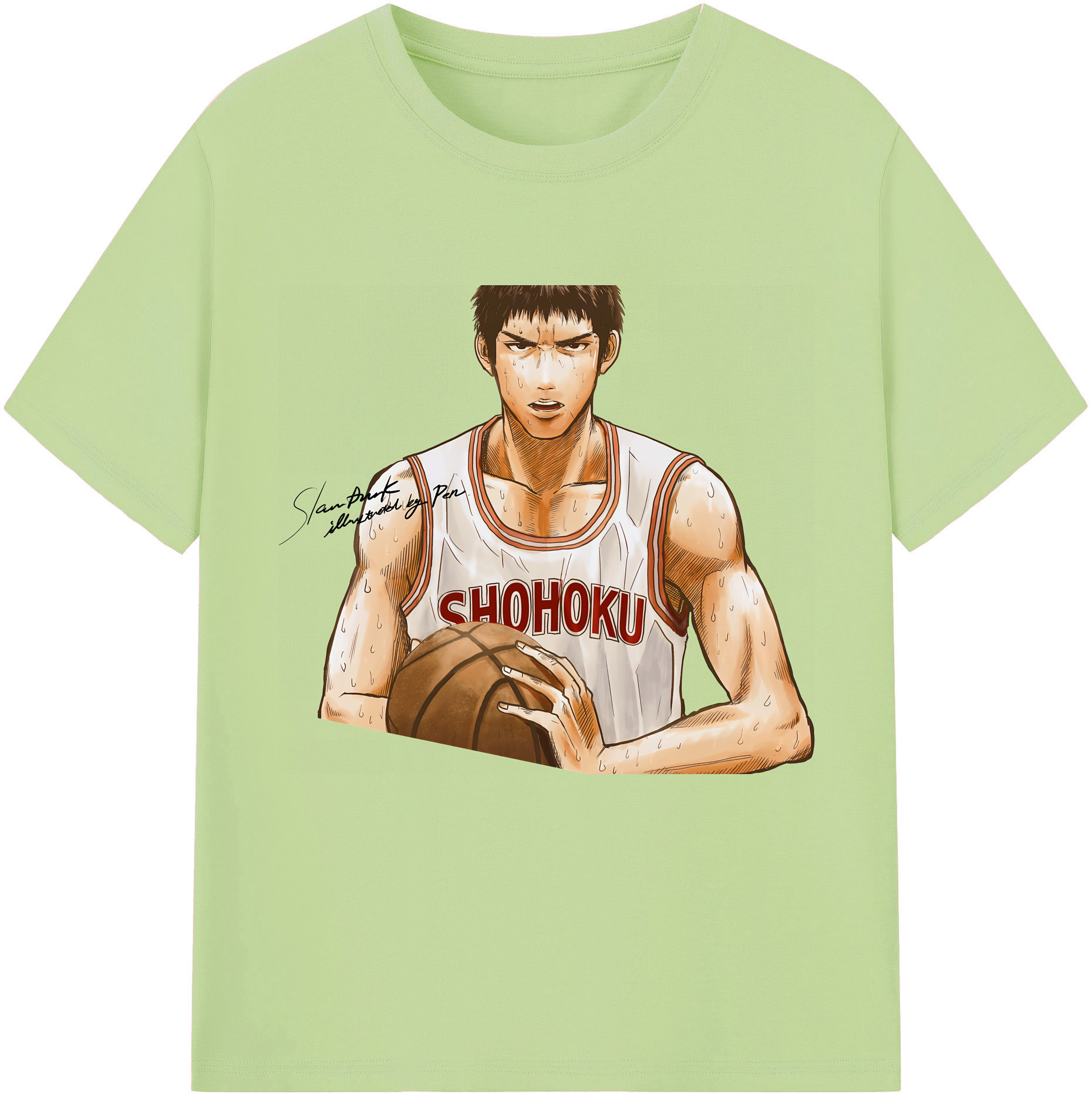 SLAM DUNK／スラムダンク 綿100％半袖Tシャツ（フロントプリント）